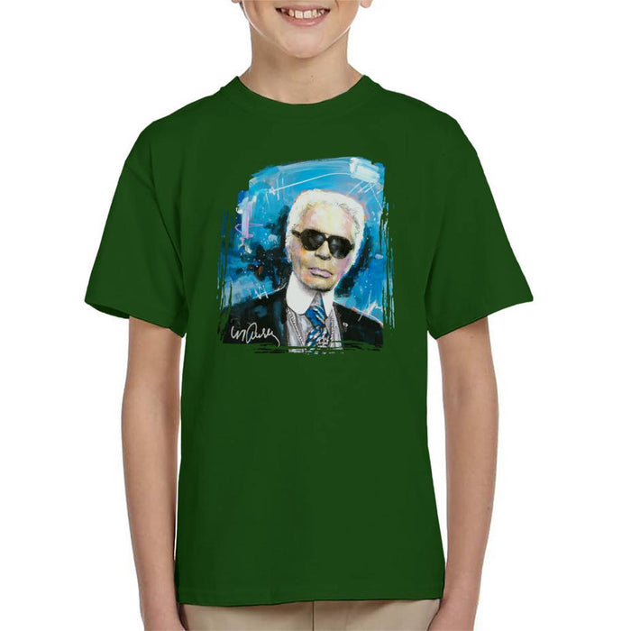 Sidney Maurer Original Portrait Of Karl Lagerfeld Kids T-Shirt - Kids Boys T-Shirt