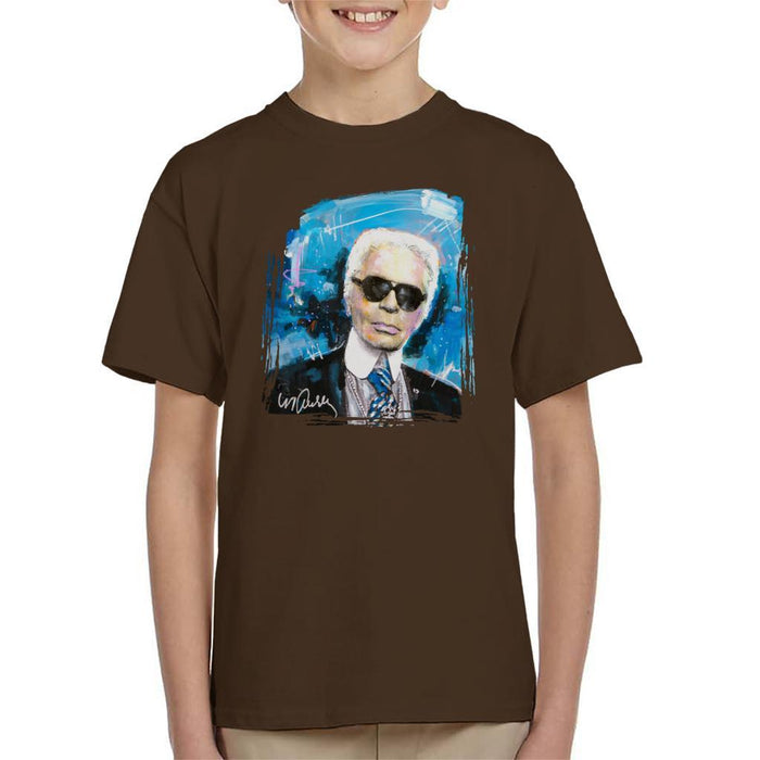 Sidney Maurer Original Portrait Of Karl Lagerfeld Kids T-Shirt - Kids Boys T-Shirt