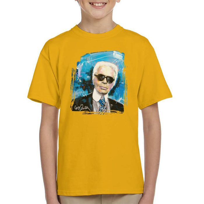 Sidney Maurer Original Portrait Of Karl Lagerfeld Kids T-Shirt - Kids Boys T-Shirt