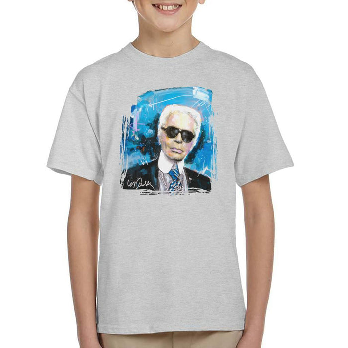 Sidney Maurer Original Portrait Of Karl Lagerfeld Kids T-Shirt - Kids Boys T-Shirt