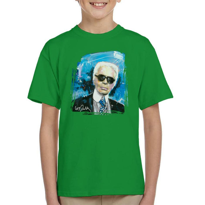 Sidney Maurer Original Portrait Of Karl Lagerfeld Kids T-Shirt - Kids Boys T-Shirt