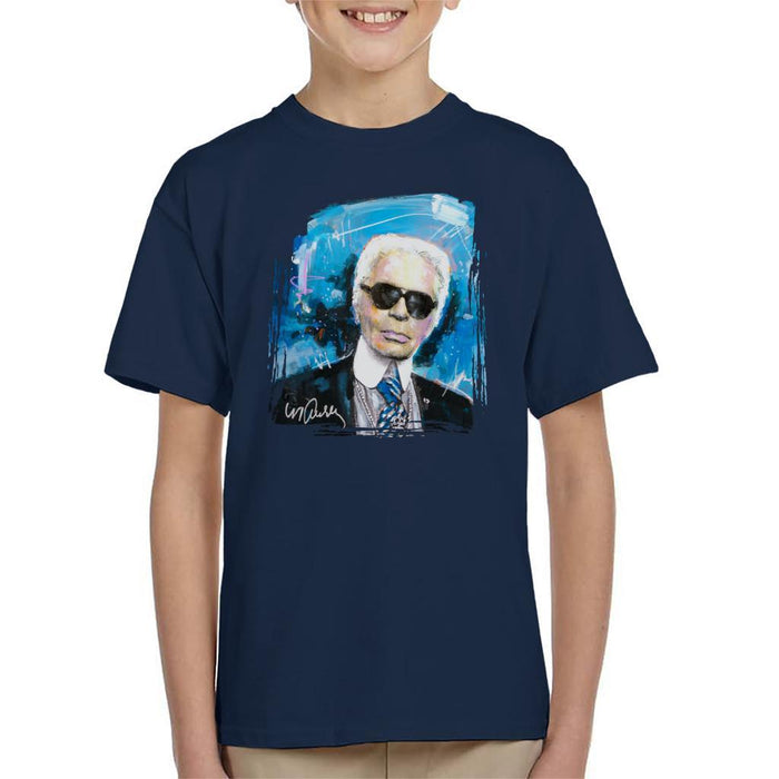 Sidney Maurer Original Portrait Of Karl Lagerfeld Kids T-Shirt - Kids Boys T-Shirt