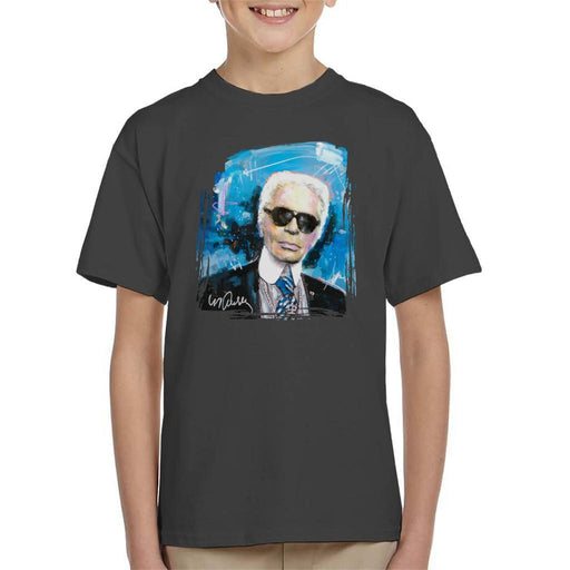 Sidney Maurer Original Portrait Of Karl Lagerfeld Kids T-Shirt - Kids Boys T-Shirt