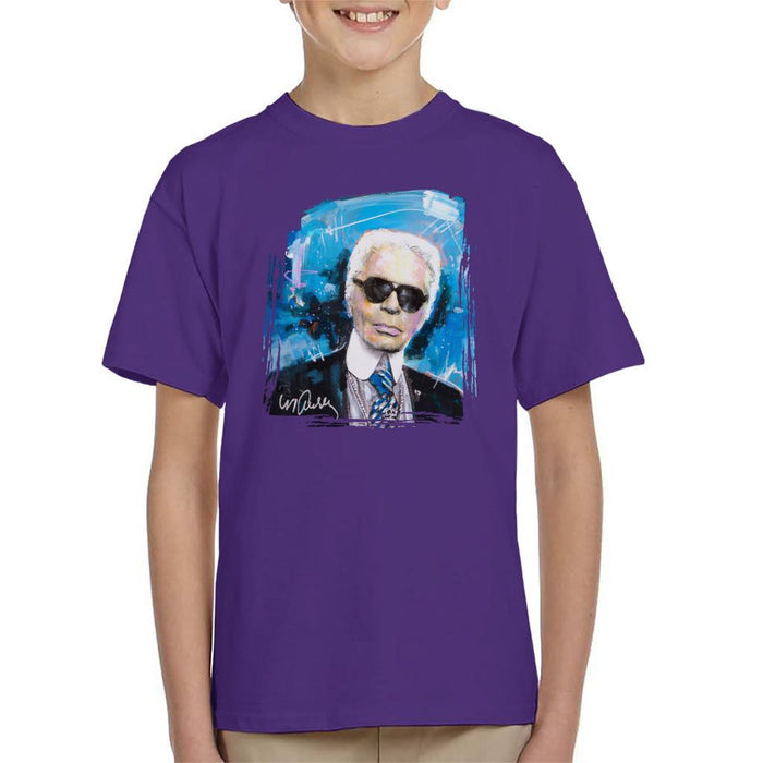 Sidney Maurer Original Portrait Of Karl Lagerfeld Kids T-Shirt - Kids Boys T-Shirt