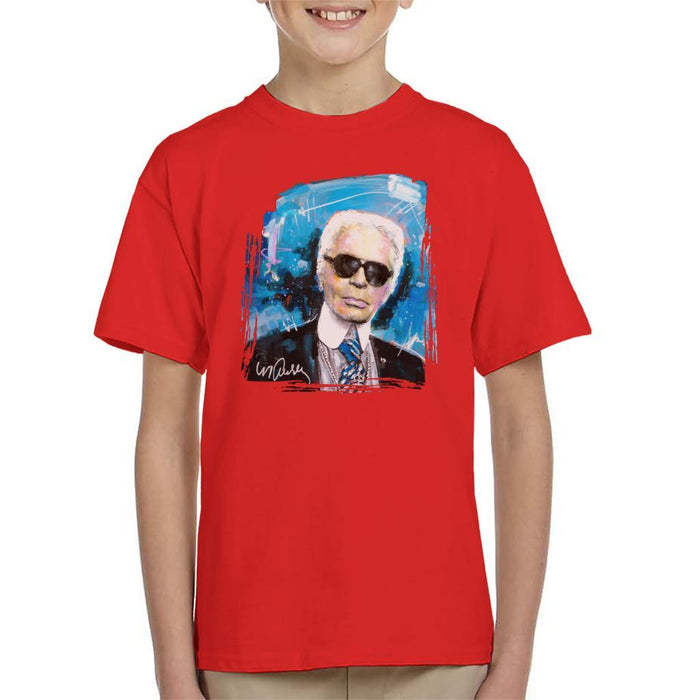 Sidney Maurer Original Portrait Of Karl Lagerfeld Kids T-Shirt - Kids Boys T-Shirt