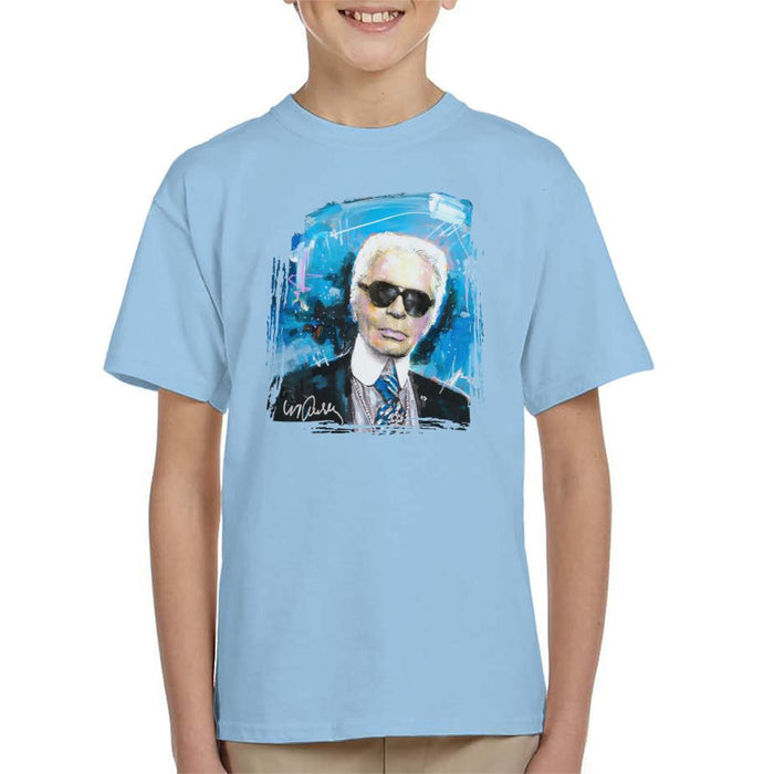 Sidney Maurer Original Portrait Of Karl Lagerfeld Kids T-Shirt - Kids Boys T-Shirt