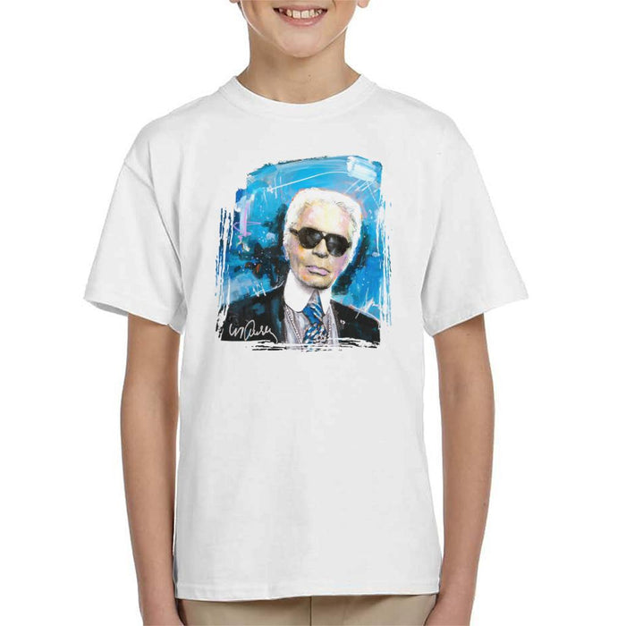 Sidney Maurer Original Portrait Of Karl Lagerfeld Kids T-Shirt - Kids Boys T-Shirt