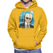 Sidney Maurer Original Portrait Of Karl Lagerfeld Mens Hooded Sweatshirt - Small / Gold - Mens Hooded Sweatshirt
