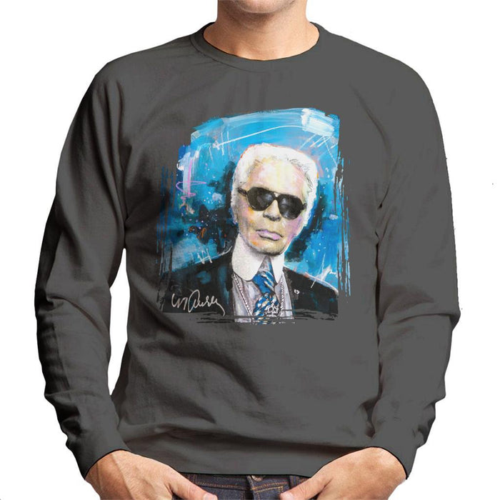 Sidney Maurer Original Portrait Of Karl Lagerfeld Mens Sweatshirt - Mens Sweatshirt