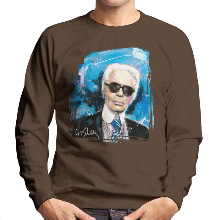 Sidney Maurer Original Portrait Of Karl Lagerfeld Mens Sweatshirt - Mens Sweatshirt