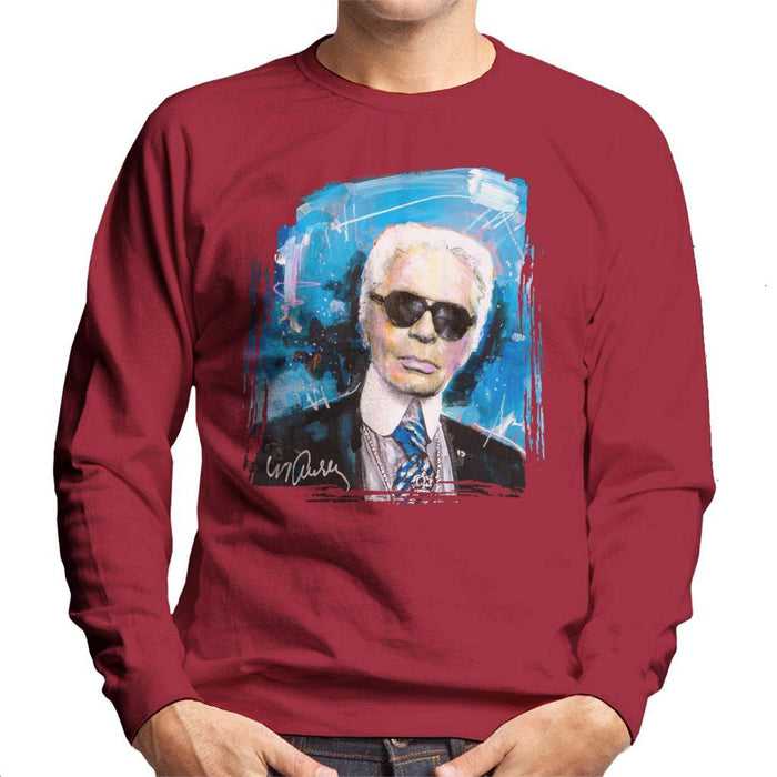 Sidney Maurer Original Portrait Of Karl Lagerfeld Mens Sweatshirt - Mens Sweatshirt