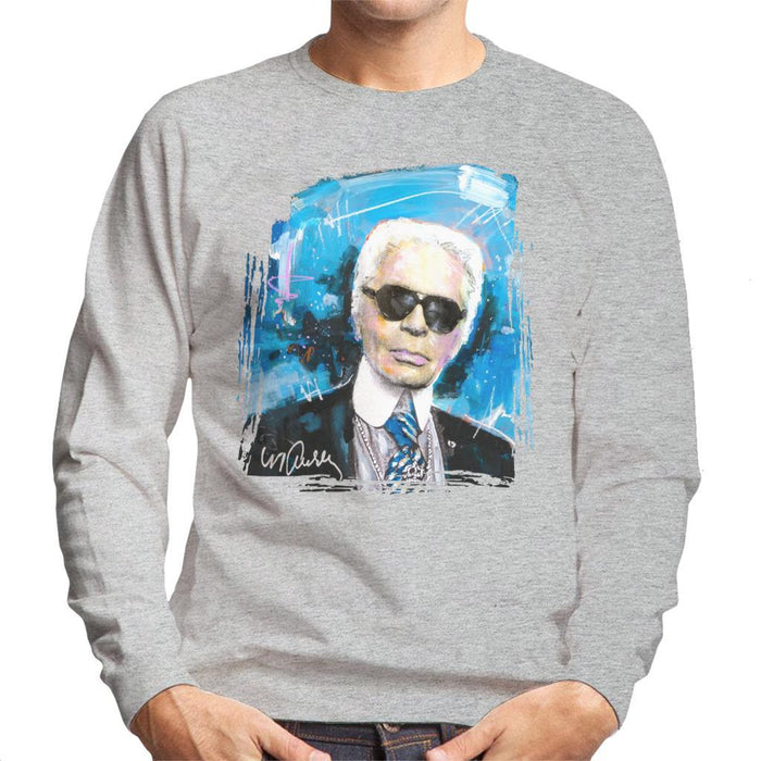 Sidney Maurer Original Portrait Of Karl Lagerfeld Mens Sweatshirt - Mens Sweatshirt