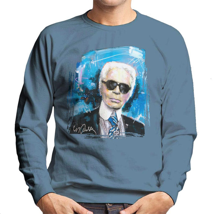 Sidney Maurer Original Portrait Of Karl Lagerfeld Mens Sweatshirt - Mens Sweatshirt