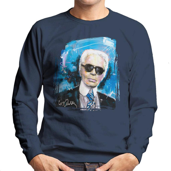 Sidney Maurer Original Portrait Of Karl Lagerfeld Mens Sweatshirt - Mens Sweatshirt