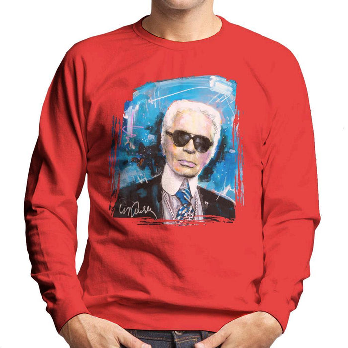 Sidney Maurer Original Portrait Of Karl Lagerfeld Mens Sweatshirt - Mens Sweatshirt