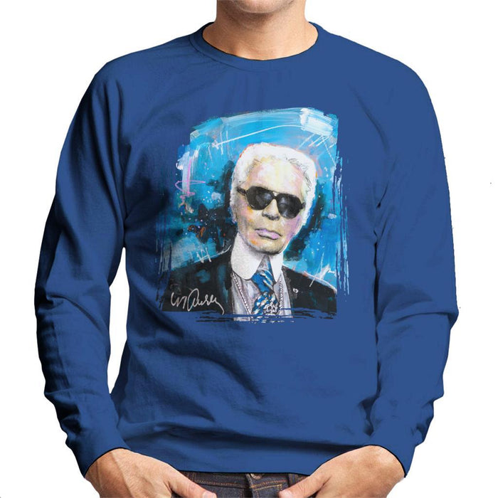 Sidney Maurer Original Portrait Of Karl Lagerfeld Mens Sweatshirt - Mens Sweatshirt