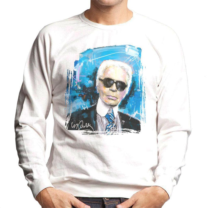 Sidney Maurer Original Portrait Of Karl Lagerfeld Mens Sweatshirt - Mens Sweatshirt