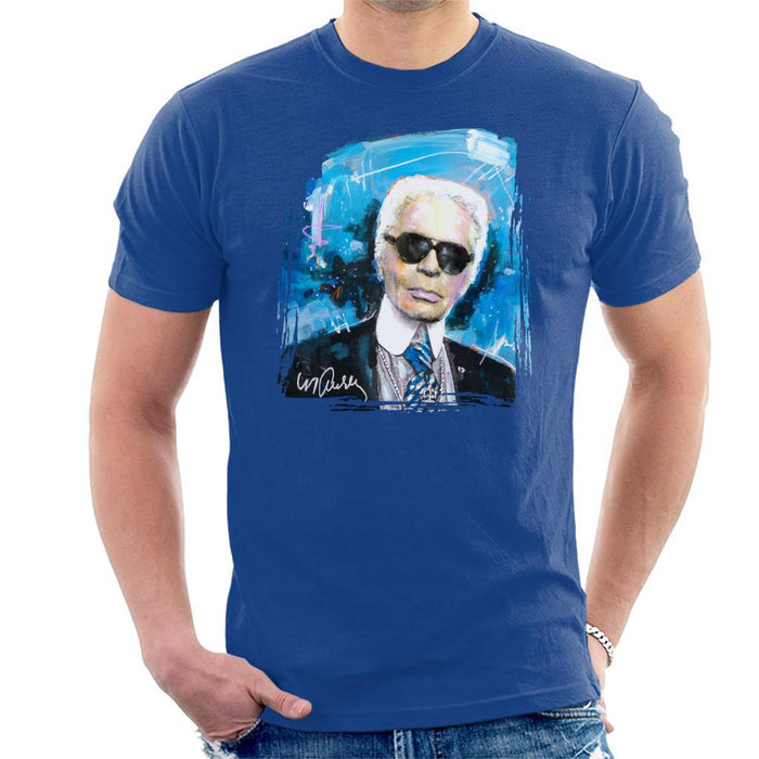 Sidney Maurer Original Portrait Of Karl Lagerfeld Mens T-Shirt - Mens T-Shirt