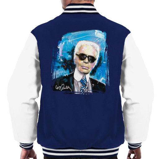 Sidney Maurer Original Portrait Of Karl Lagerfeld Mens Varsity Jacket - Mens Varsity Jacket