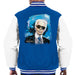 Sidney Maurer Original Portrait Of Karl Lagerfeld Mens Varsity Jacket - Small / Royal/White - Mens Varsity Jacket