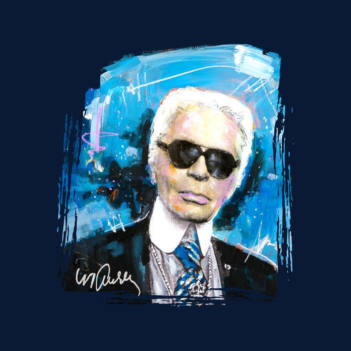 Sidney Maurer Original Portrait Of Karl Lagerfeld Mens Hooded Sweatshirt - Mens Hooded Sweatshirt