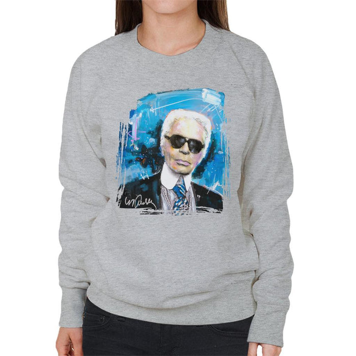 Sidney Maurer Original Portrait Of Karl Lagerfeld Womens Sweatshirt - Womens Sweatshirt