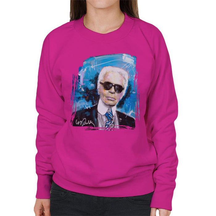 Sidney Maurer Original Portrait Of Karl Lagerfeld Womens Sweatshirt - Womens Sweatshirt