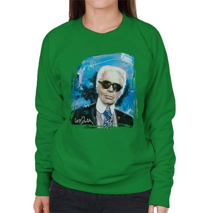 Sidney Maurer Original Portrait Of Karl Lagerfeld Womens Sweatshirt - Womens Sweatshirt