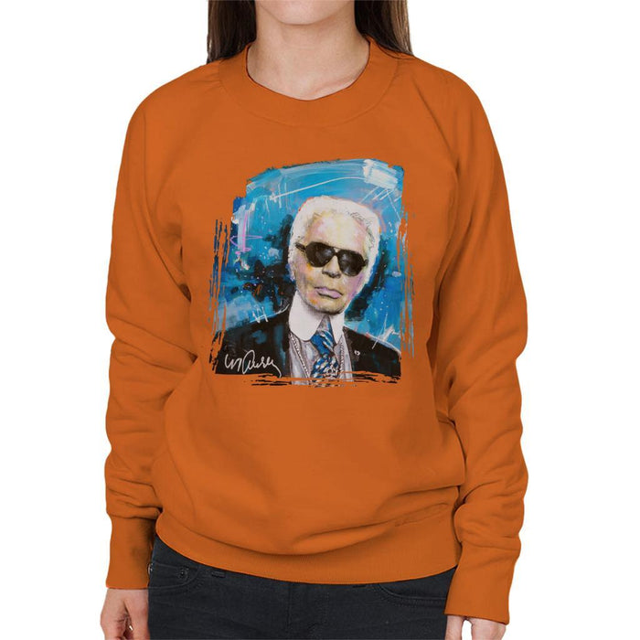 Sidney Maurer Original Portrait Of Karl Lagerfeld Womens Sweatshirt - Womens Sweatshirt