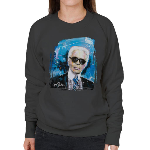 Sidney Maurer Original Portrait Of Karl Lagerfeld Womens Sweatshirt - Womens Sweatshirt