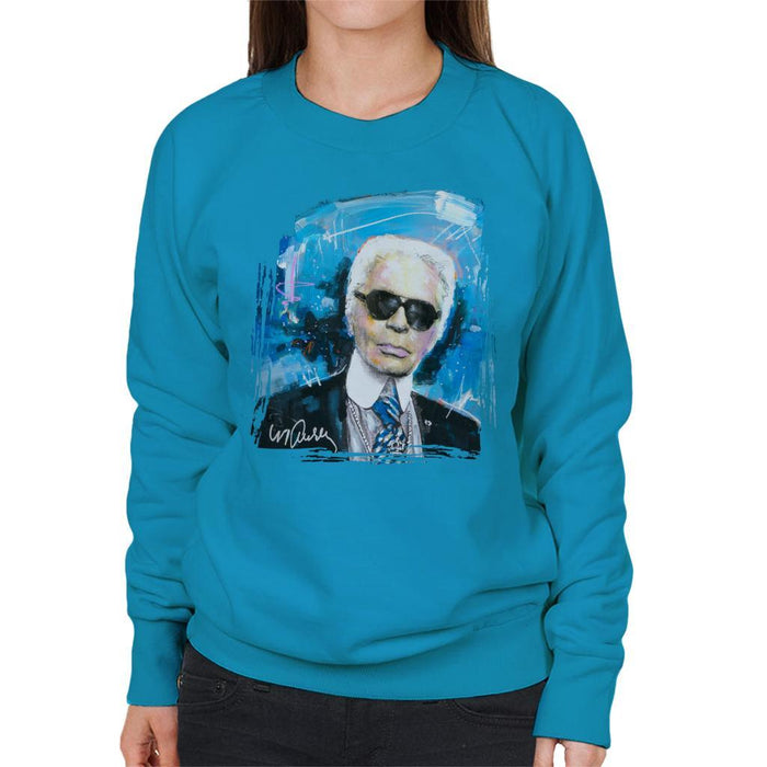 Sidney Maurer Original Portrait Of Karl Lagerfeld Womens Sweatshirt - Womens Sweatshirt
