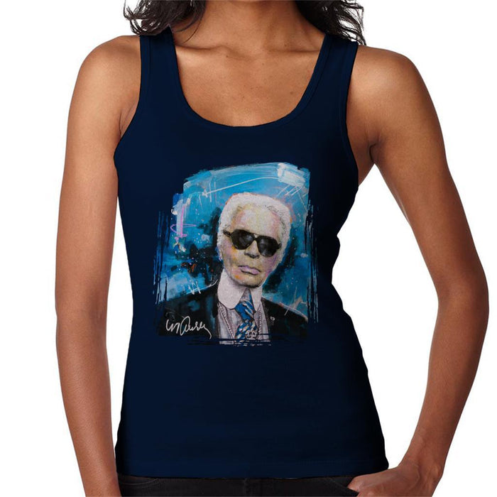 Sidney Maurer Original Portrait Of Karl Lagerfeld Womens Vest - Womens Vest