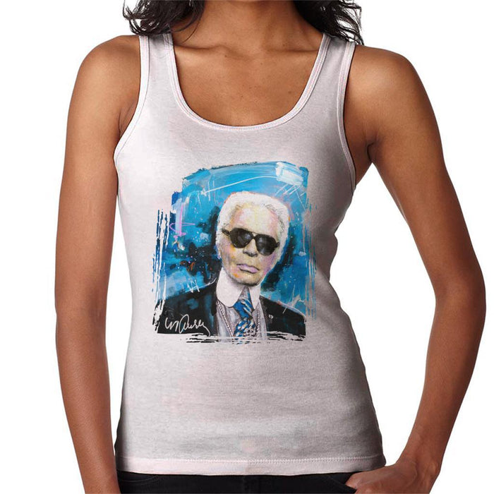 Sidney Maurer Original Portrait Of Karl Lagerfeld Womens Vest - Womens Vest