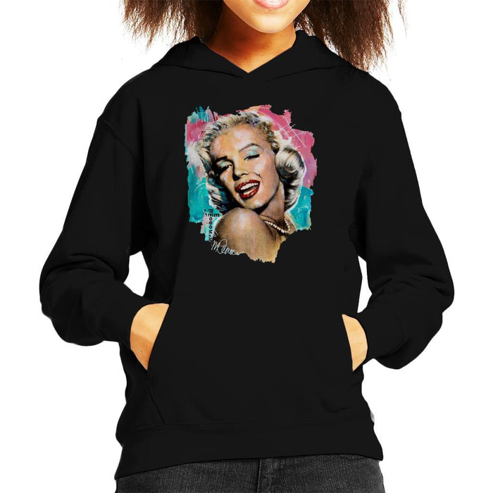 Sidney Maurer Original Portrait Of Marilyn Monroe Lipstick Kids Hooded Sweatshirt - Kids Boys Hooded Sweatshirt