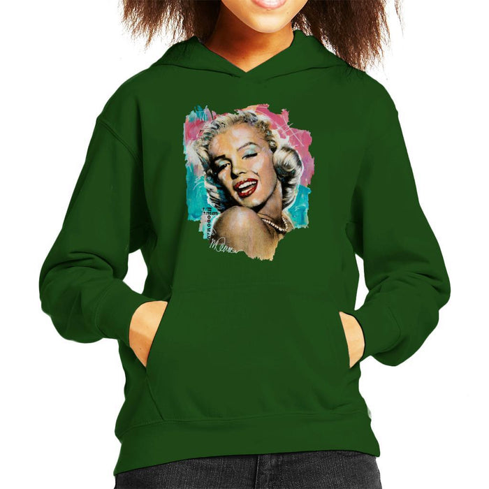 Sidney Maurer Original Portrait Of Marilyn Monroe Lipstick Kids Hooded Sweatshirt - Kids Boys Hooded Sweatshirt