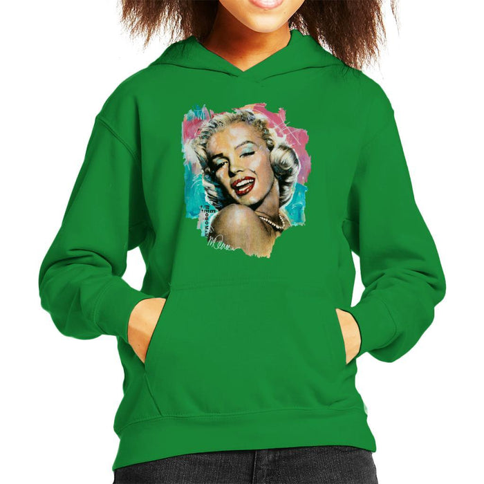Sidney Maurer Original Portrait Of Marilyn Monroe Lipstick Kids Hooded Sweatshirt - Kids Boys Hooded Sweatshirt