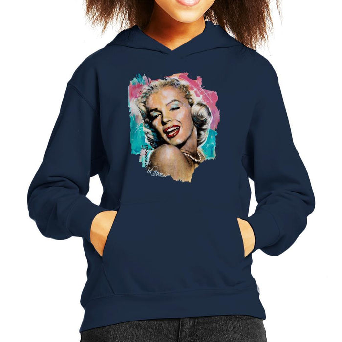 Sidney Maurer Original Portrait Of Marilyn Monroe Lipstick Kids Hooded Sweatshirt - Kids Boys Hooded Sweatshirt