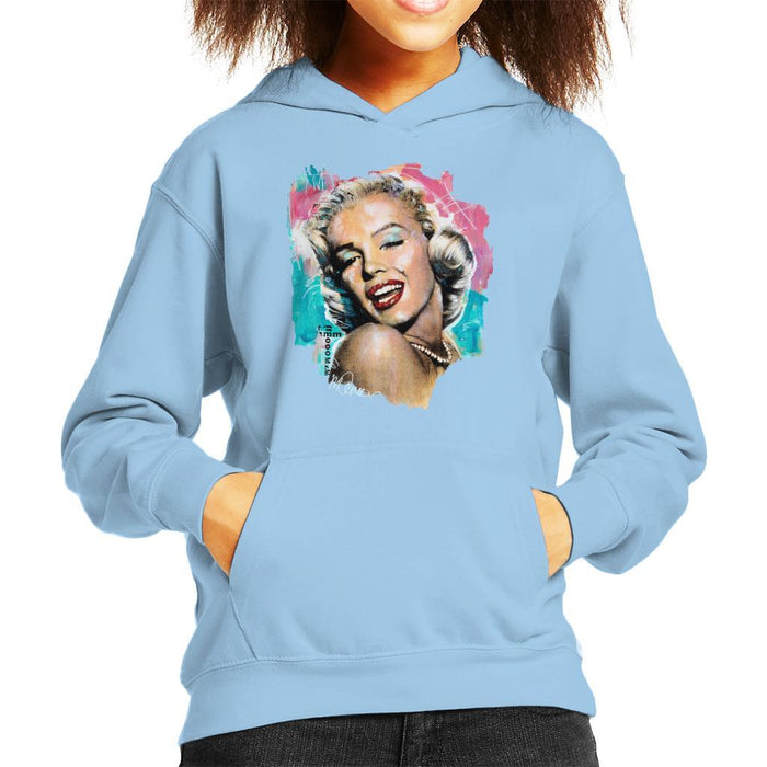 Sidney Maurer Original Portrait Of Marilyn Monroe Lipstick Kids Hooded Sweatshirt - Kids Boys Hooded Sweatshirt