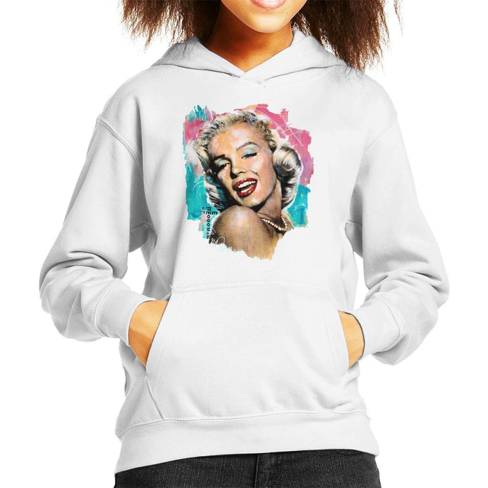 Sidney Maurer Original Portrait Of Marilyn Monroe Lipstick Kids Hooded Sweatshirt - Kids Boys Hooded Sweatshirt