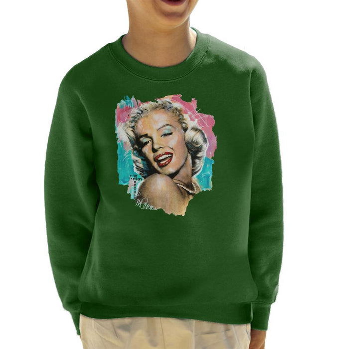 Sidney Maurer Original Portrait Of Marilyn Monroe Lipstick Kids Sweatshirt - Kids Boys Sweatshirt