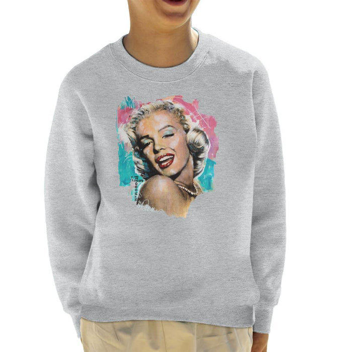 Sidney Maurer Original Portrait Of Marilyn Monroe Lipstick Kids Sweatshirt - Kids Boys Sweatshirt