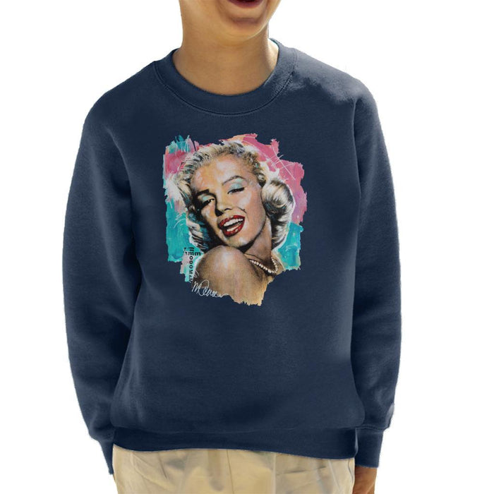 Sidney Maurer Original Portrait Of Marilyn Monroe Lipstick Kids Sweatshirt - Kids Boys Sweatshirt