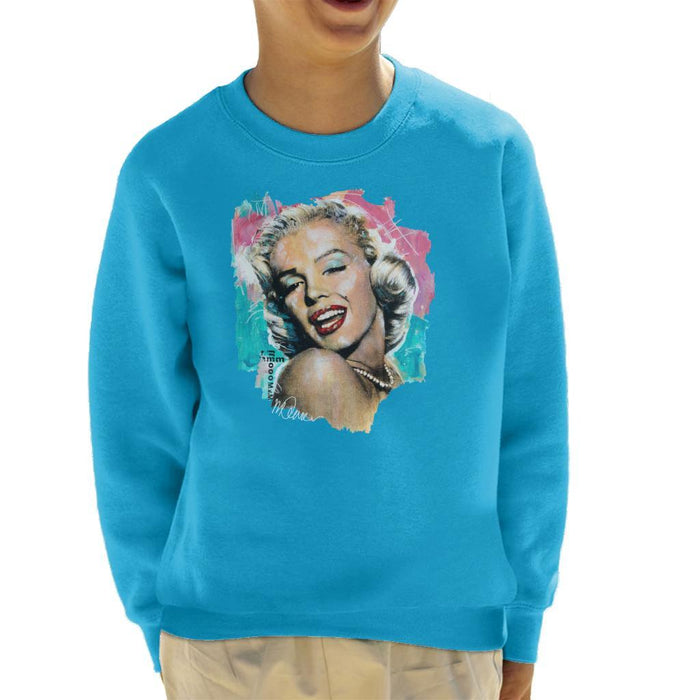 Sidney Maurer Original Portrait Of Marilyn Monroe Lipstick Kids Sweatshirt - Kids Boys Sweatshirt