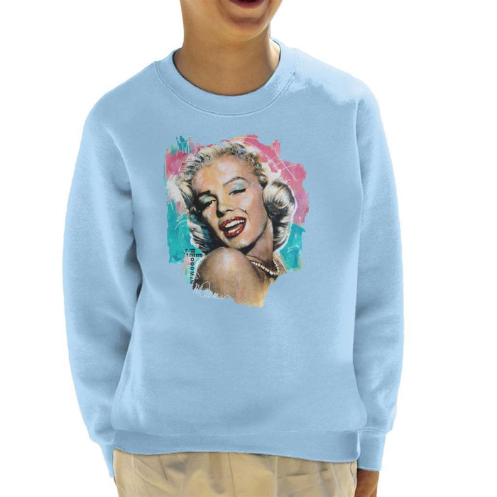 Sidney Maurer Original Portrait Of Marilyn Monroe Lipstick Kids Sweatshirt - Kids Boys Sweatshirt
