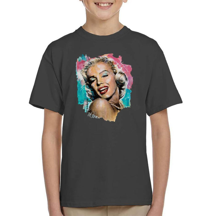 Sidney Maurer Original Portrait Of Marilyn Monroe Lipstick Kids T-Shirt - Kids Boys T-Shirt