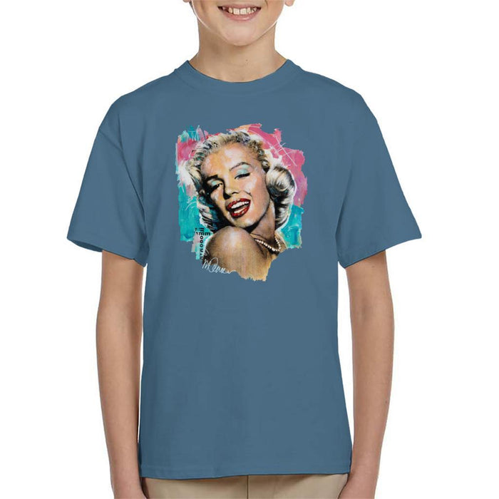 Sidney Maurer Original Portrait Of Marilyn Monroe Lipstick Kids T-Shirt - Kids Boys T-Shirt