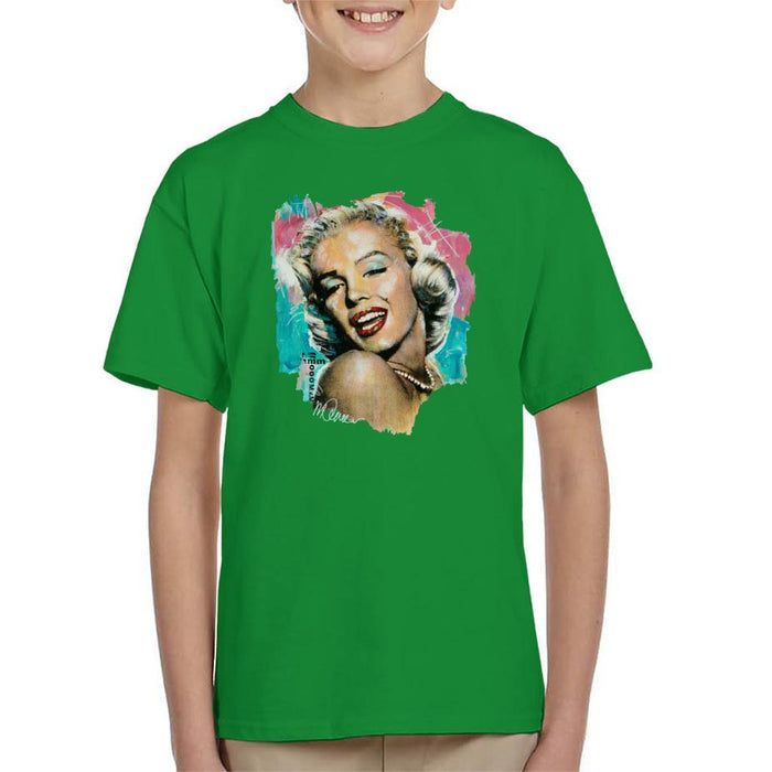 Sidney Maurer Original Portrait Of Marilyn Monroe Lipstick Kids T-Shirt - Kids Boys T-Shirt