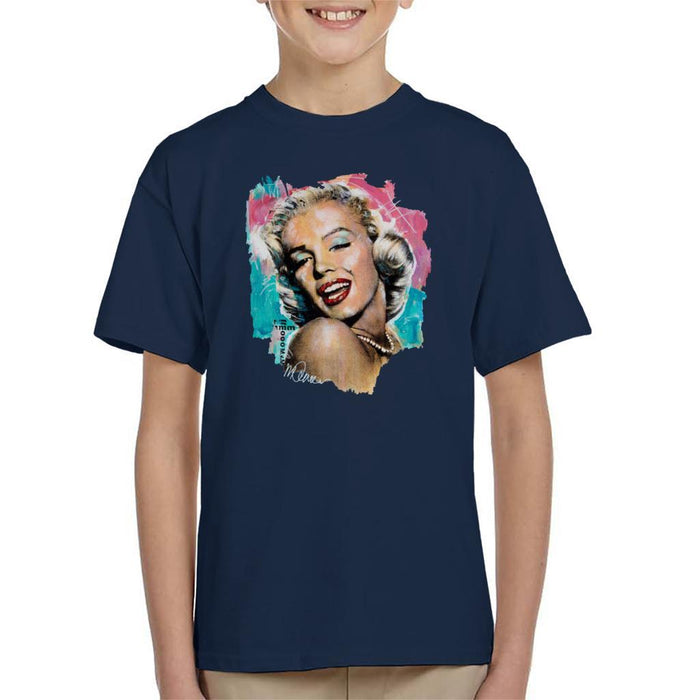 Sidney Maurer Original Portrait Of Marilyn Monroe Lipstick Kids T-Shirt - Kids Boys T-Shirt