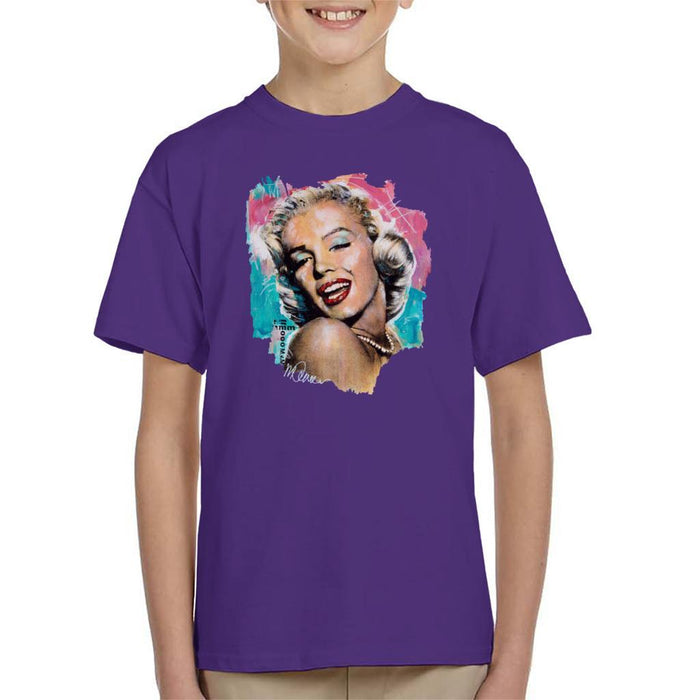 Sidney Maurer Original Portrait Of Marilyn Monroe Lipstick Kids T-Shirt - Kids Boys T-Shirt
