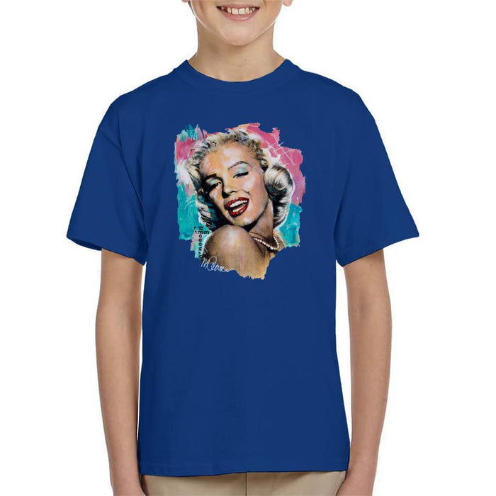Sidney Maurer Original Portrait Of Marilyn Monroe Lipstick Kids T-Shirt - Kids Boys T-Shirt
